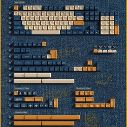 BGKYPRO Jeans Theme Double-Shot Fonts ABS Keycap PGA Profile For Wired USB Mechanical Keyboard