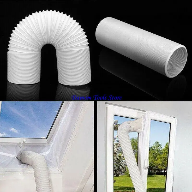 57BE 2m Universal Flexible Air Conditioner Exhaust Hose Vent Tube 13cm Diameter Duct Extension Pipe