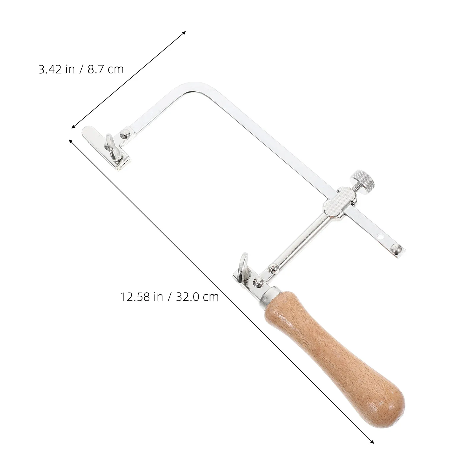 Heavy Duty Coping Saw Adjustable Tension Natural Wood Handle Steel Frame Precision Cutting Fine Craftsmanship Small Projects
