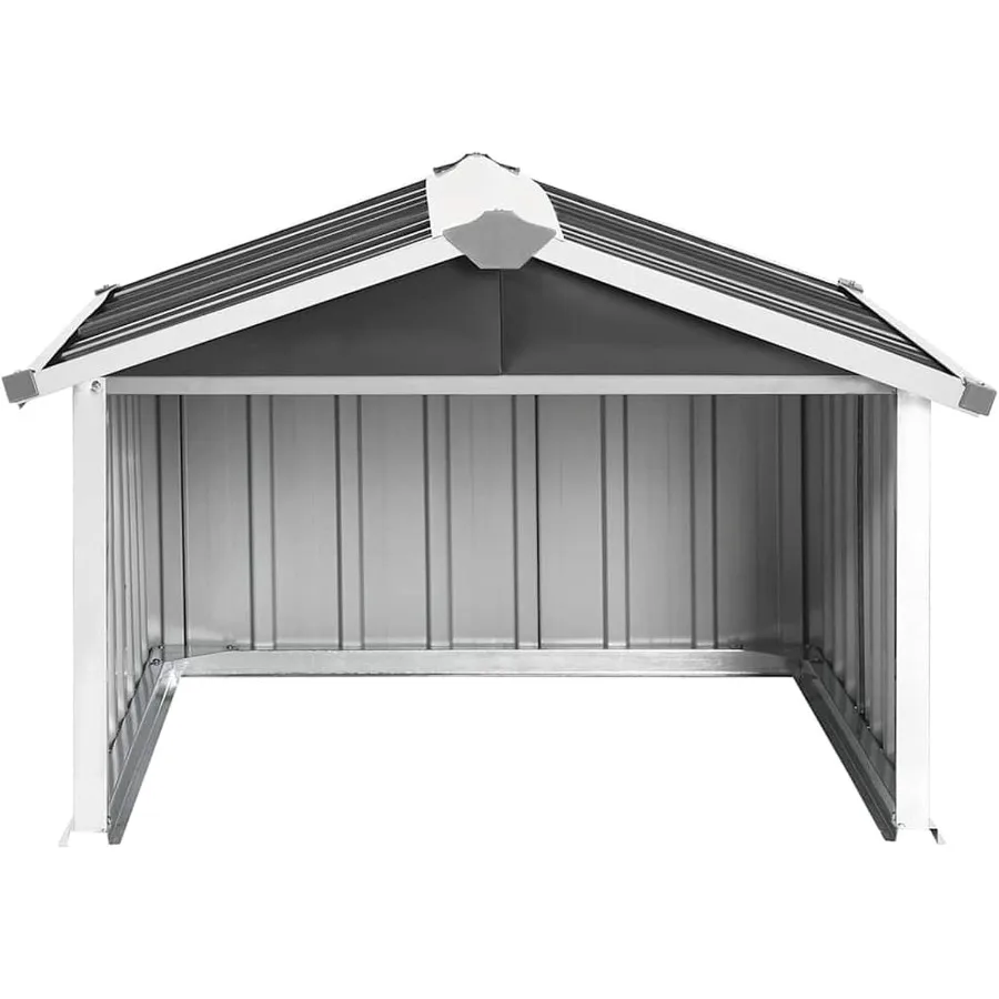 Garden Shed, Medium Anthracite Galvanized Steel Storage for Robotic Lawnmower, Outdoor Use