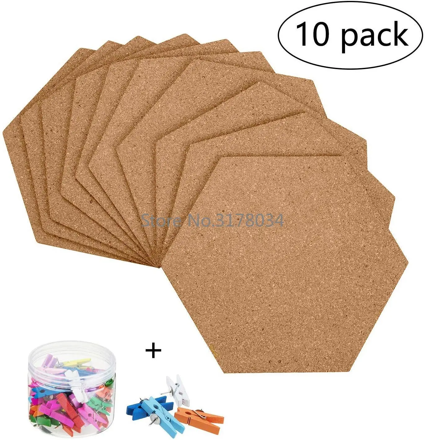 

Self-Adhesive Cork Board Tiles Office Home Wood Photo Background Hexagon Stickers Wall Message Drawing Bulletin Boards