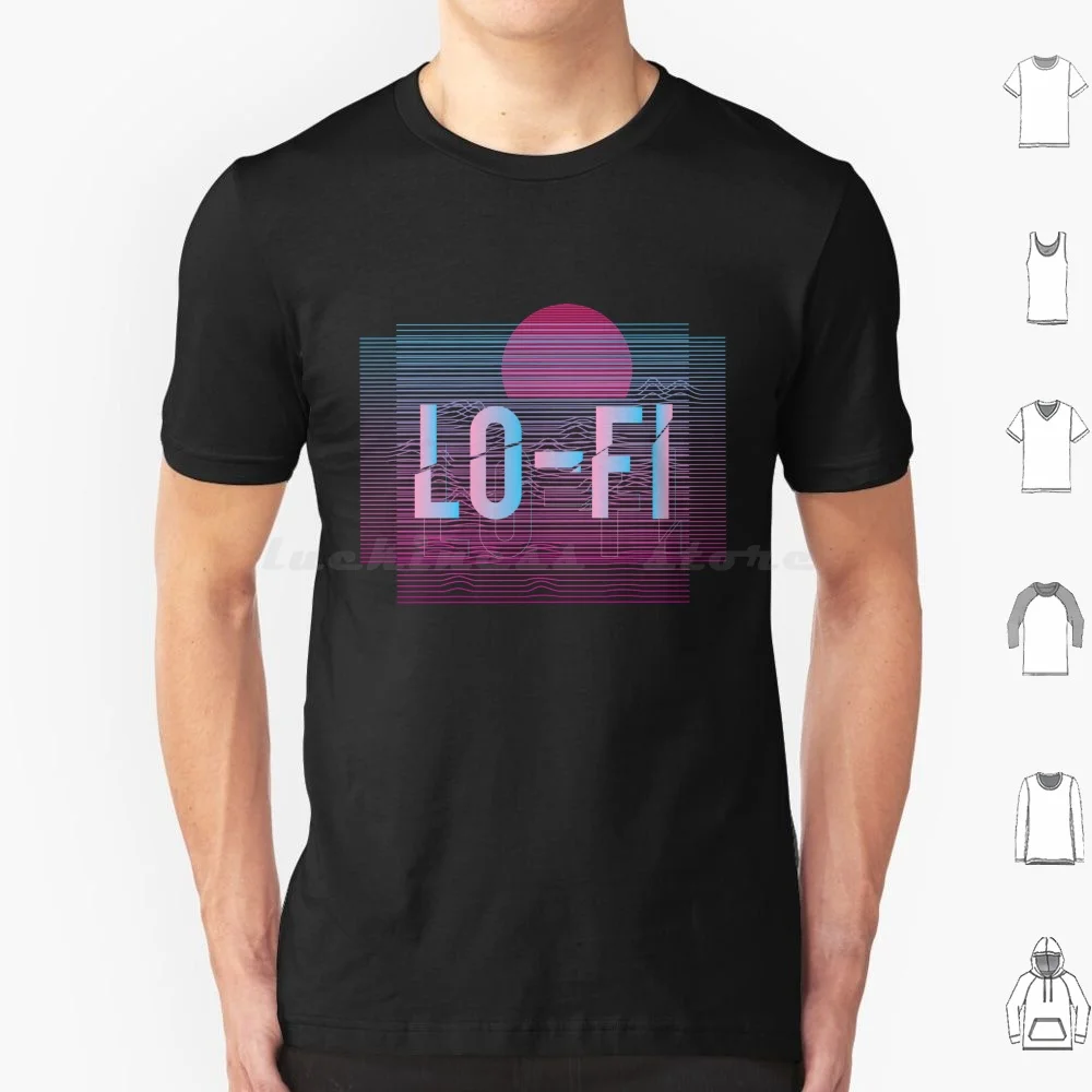 Lofi Hip Hop Line Art T Shirt Cotton Men Women DIY Print Cassette Tape Cassettee Cassette Never Forget Retro Sunset Soundwave