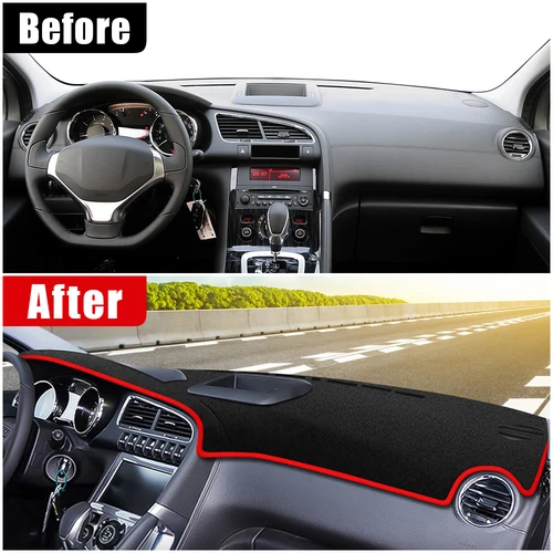 Imagen 2 del producto Para Peugeot 3008 2008 2009 2010 2011 2012 2013 2014 2015 cubierta de salpicadero de coche parasol evitar alfombrilla de luz accesorios de almohadilla Anti-UV