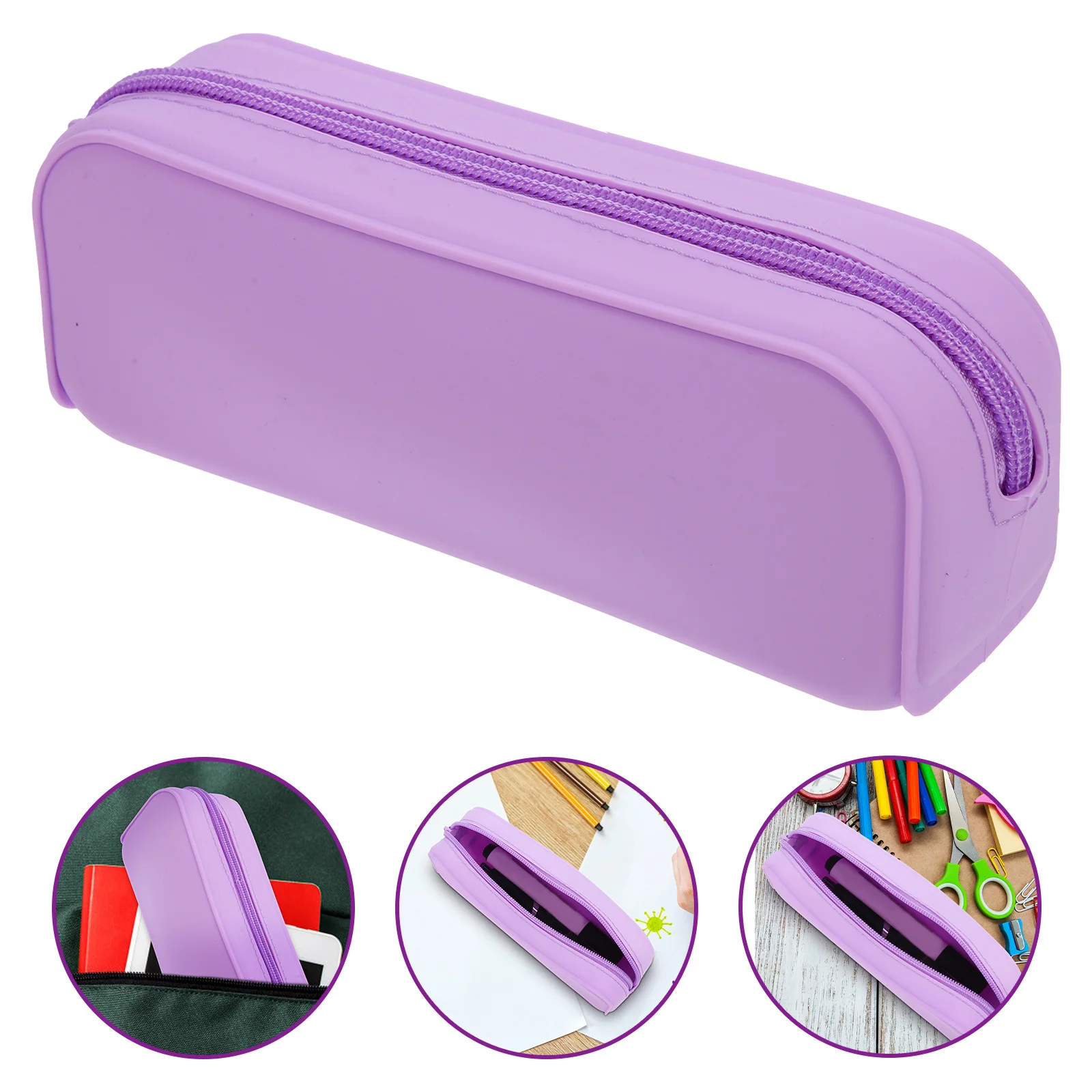 مقلمة من السيليكون، حقيبة أقلام صغيرة محمولة ملونة للبالغين، منظم جمالي للوازم المدرسية #6