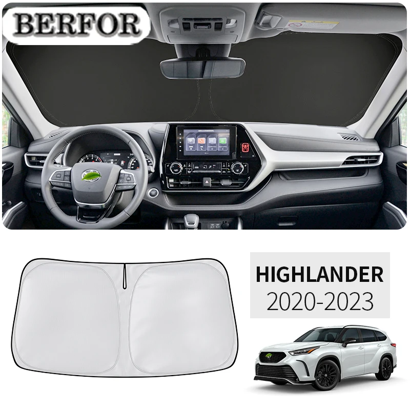 For Toyota Highlander 2020-2023 XU70 Car Styling Nano-Insulat Windshield Sunshade Front Window Sun Shade Visor Auto Accessories