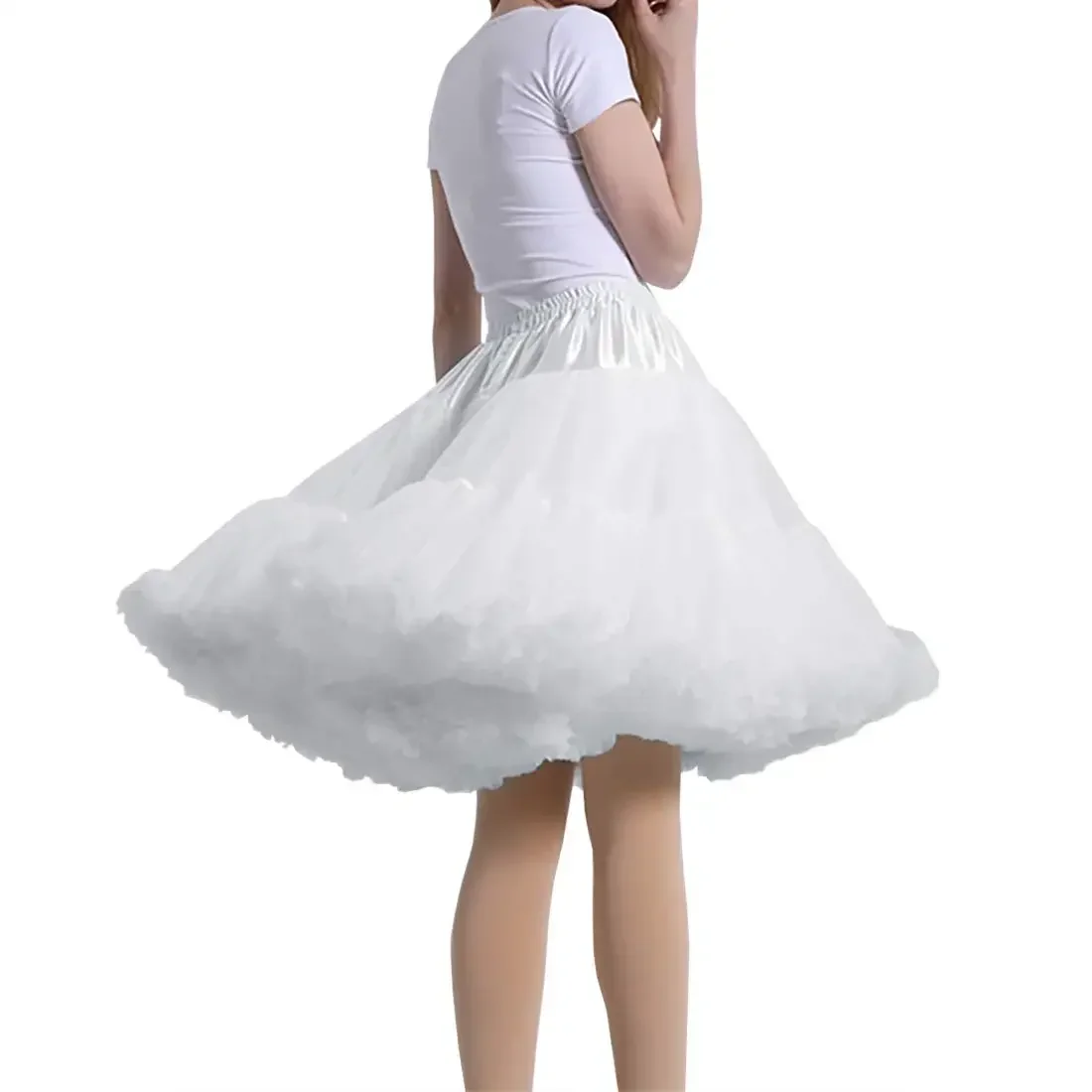 Women’s Petticoat Skirts Tulle Underskirts Chiffon Half Slips Fluffy Ballet Dress 2023
