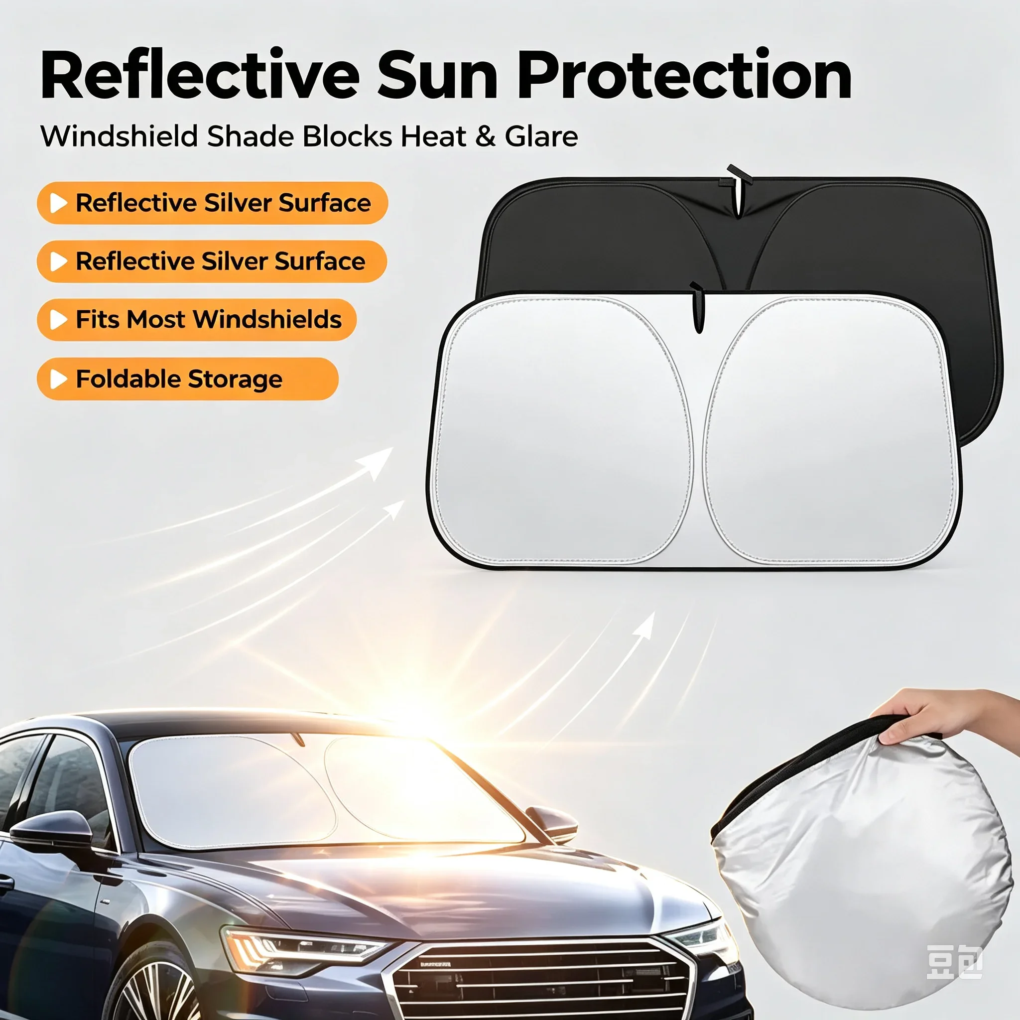 Suitable for Tesla Model 3/Y/S Car Sunshade Front Sunscreen Heat Insulation Parasol Sunshade