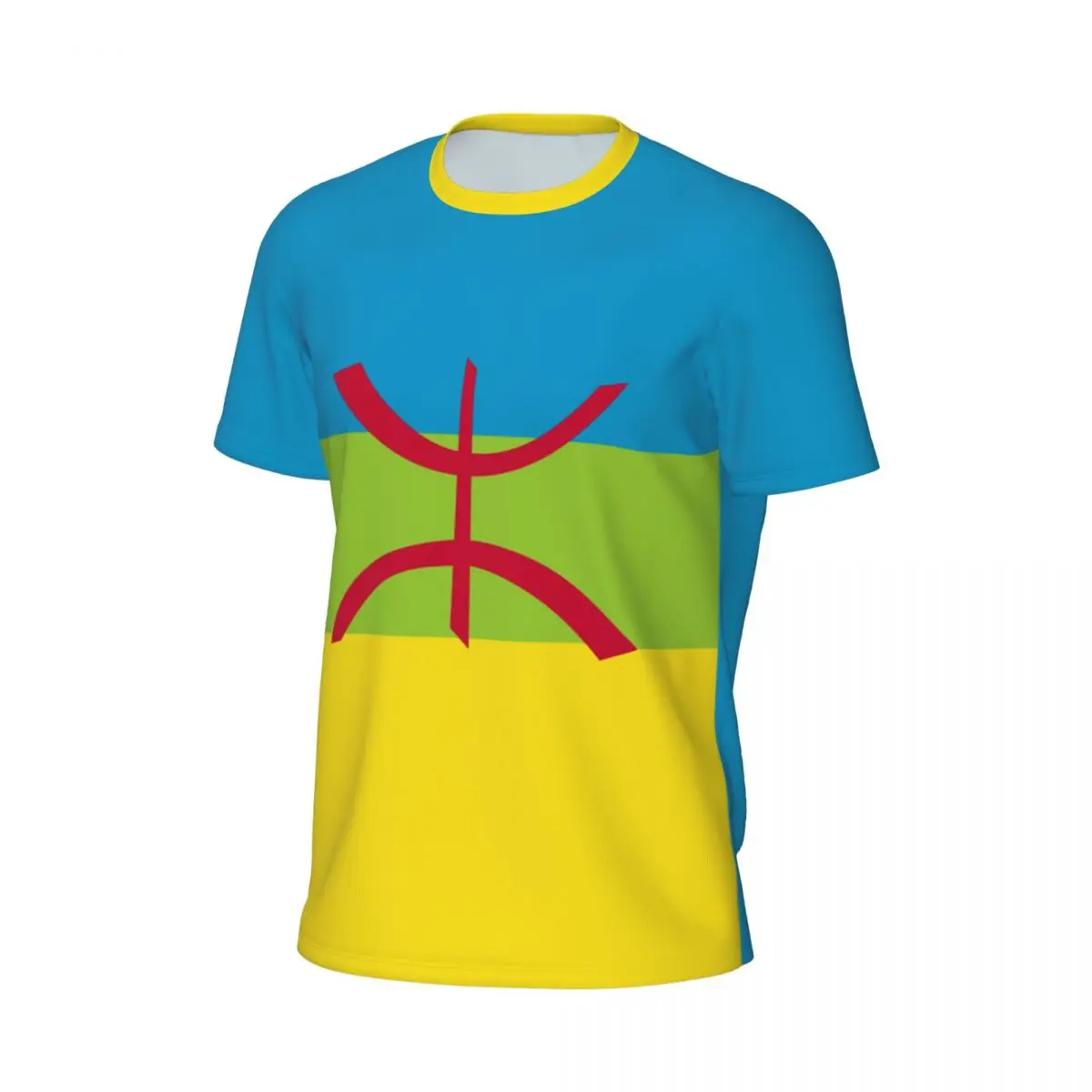 Amazigh Berber Flag 3D Printed T Shirt Men Summer Short-sleeved Mesh T-shirt For Socce Running Bike Tennis Fitness