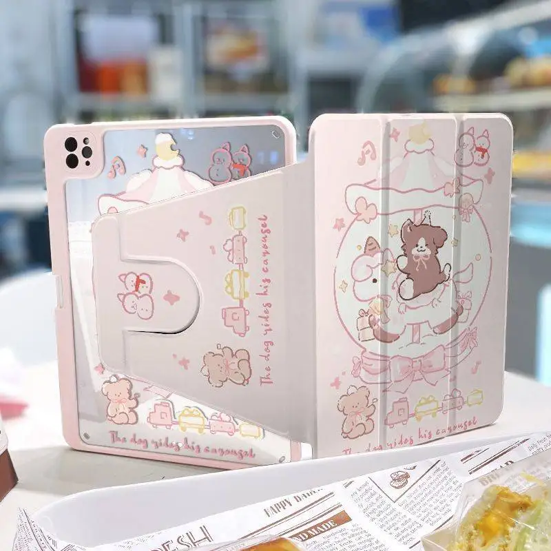 360° Rotation Shell Accessories for IPad Pro 2024 Case Air 2/3 10.5 Pro 11 2nd 3rd 4th IPad 10th Generation Case Pink Collection