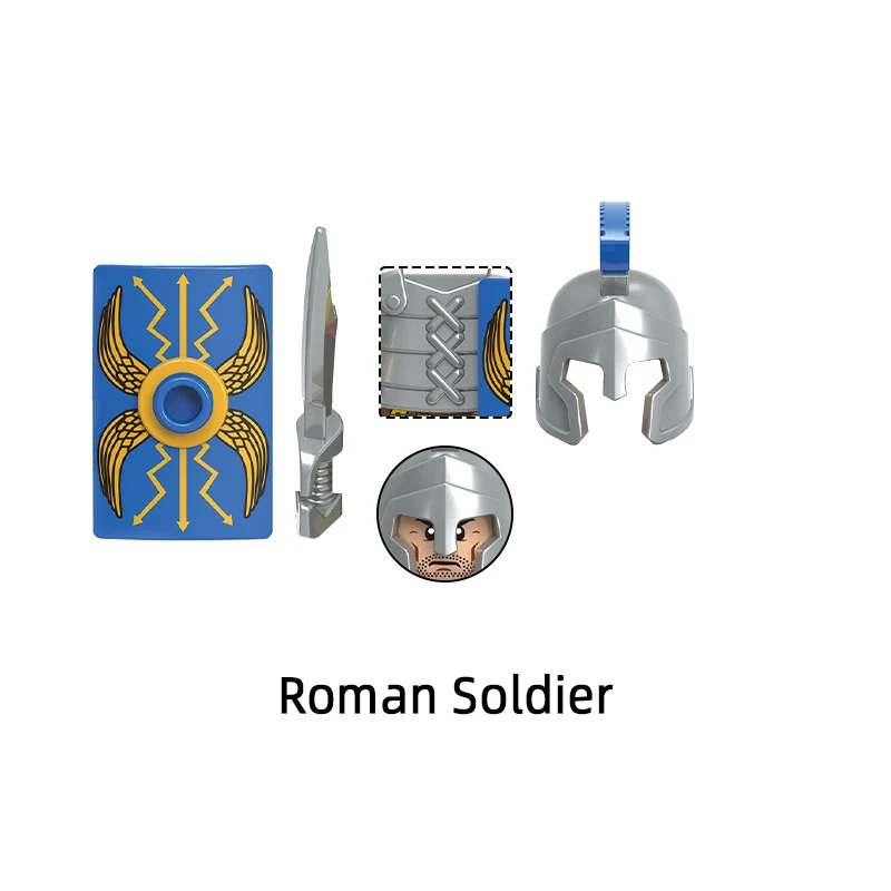 The Spartan Warrior Hero Roman Centurion Soldier Teutonic Knights Hospitaller Holy Sepulchre Templar Model Block MOC Brick X0316