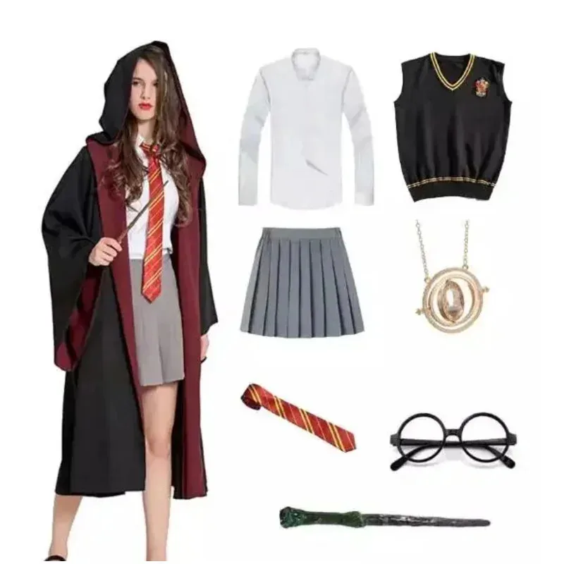 

Hermione Granger Costume Slytherin School Uniform Clothes Girls Women Maigc Robe Cloak Halloween Costume Carvinal Cosplay