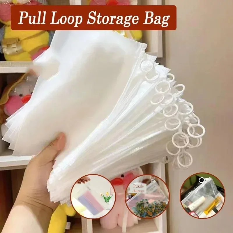 300Pcs Transparent Bag with Pull Tab Home Paintbrush Pen Stationery Accessories Storage Travel Sock Packaging Resealable