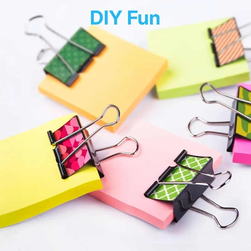 10-50 قطعة مقاطع قابلة للطي متعددة الأغراض دبابيس ورق معدنية الموثق كليب مكتب كليب أسود 15 مللي متر للورق مكتب المنزل المطبخ #6