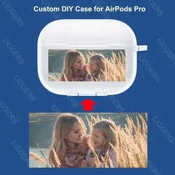 Custom Cases for AirPods 4 2024 Pro 3 2 1 DIY Photo Picture Print Name Logo Clear TPU Cover for Air Pods Bluetooth Wireless Bag