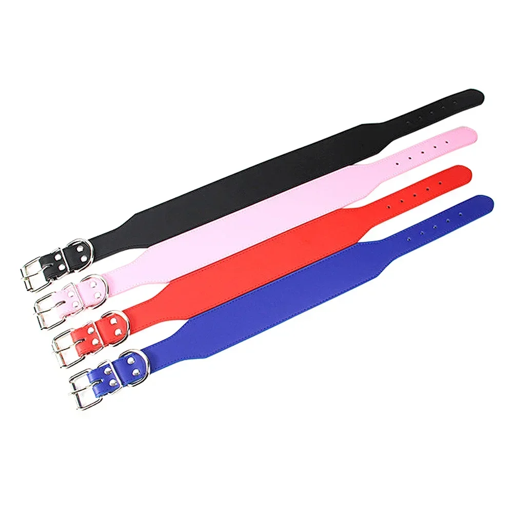 Big Dog Collars Durable Microfiber Leather for Large Dog Pitbull Husky Tibetan Mastiff Leashes Black Pink blue Red Pet supplies