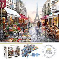 1000 Pieces Paris Street Jigsaw Puzzle Home Decor Adults Puzzle Games Family Fun Floor Puzzles Educational Toys for Kids