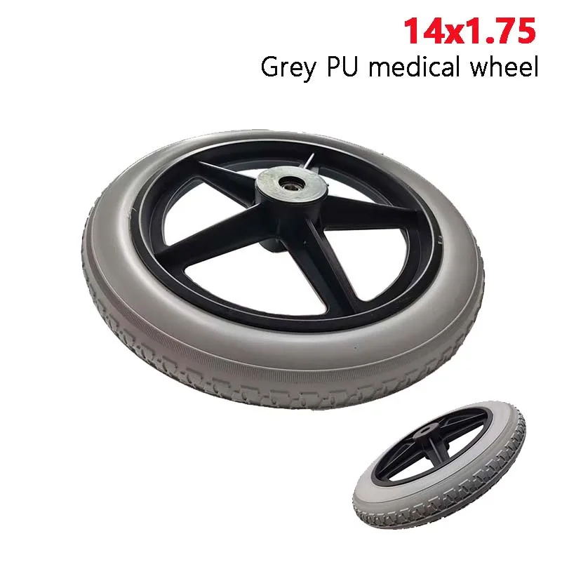 NEW 14x1.75 Solid Tire with Hub for 14 Inch Wheelchair Rear Medical Accessories