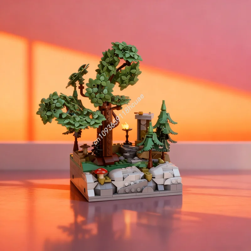 

626 шт. MOC фэнтезийная диорама темный лес замок модель строительные блоки игрушки DIY рождественские подарки образование кирпич дети день рождения