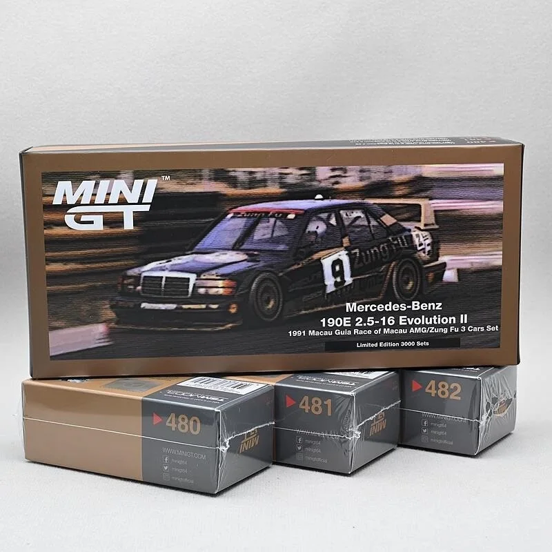 Mini GT 1:64 190E 2.5 16 Evo II limited Collection of die-cast alloy car model ornaments