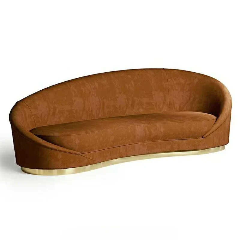 Modern living room curved velvet sofa