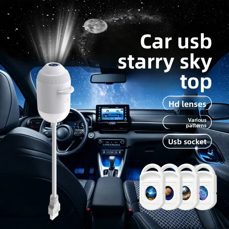 USB Starry Sky Projector Night Light Romantic Galaxy Atmosphere Lamp Car Interior Home Bedroom Decor USB Powered LED Light