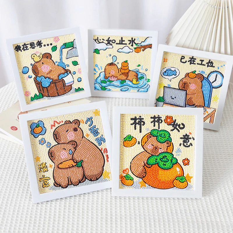 

Practical Hot Selling Diamond Painting Diy Hand Capybara Diamond Stickers Cartoon Dot Drill Painting Puzzle Toy