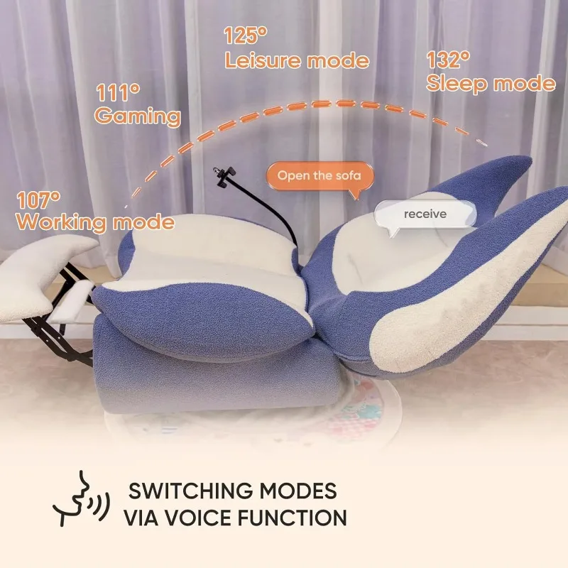 Voice-activated smart rocker recliner home theater game double enjoyment, adjustable angle sofa seat