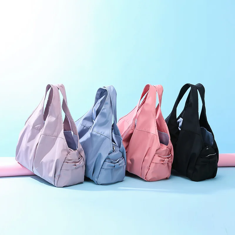 Bolso de mano grande para mujer, bolsa de hombro de nailon, informal, púrpura, para pañales de mamá, impermeable