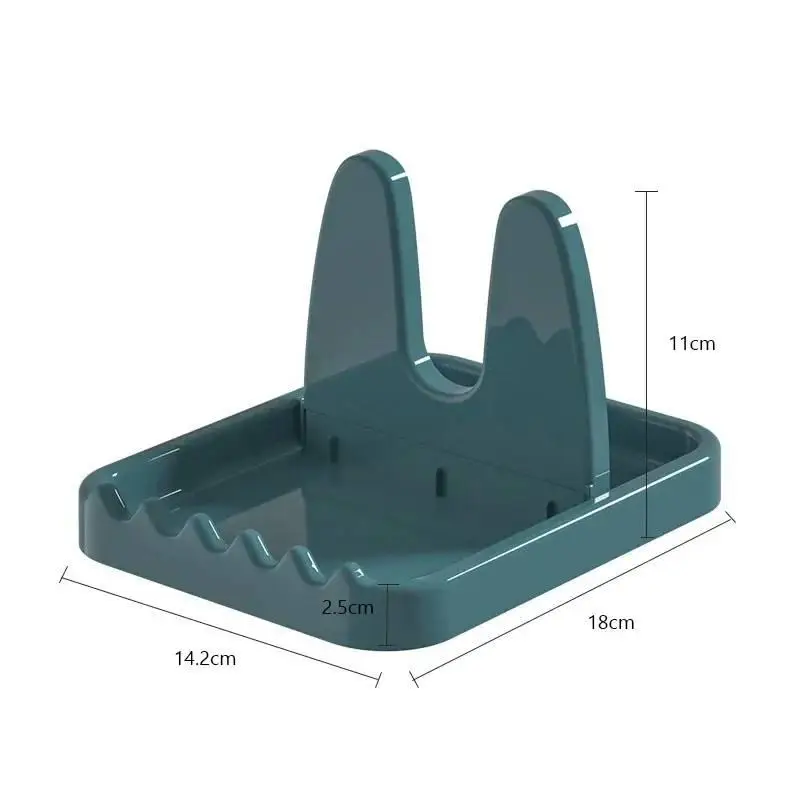 【BA】Foldable Pot Lid Holder Plastic Spoon Organizer Kitchen Storage Rack Multi Layer Space Saver for Cooking Countertop
