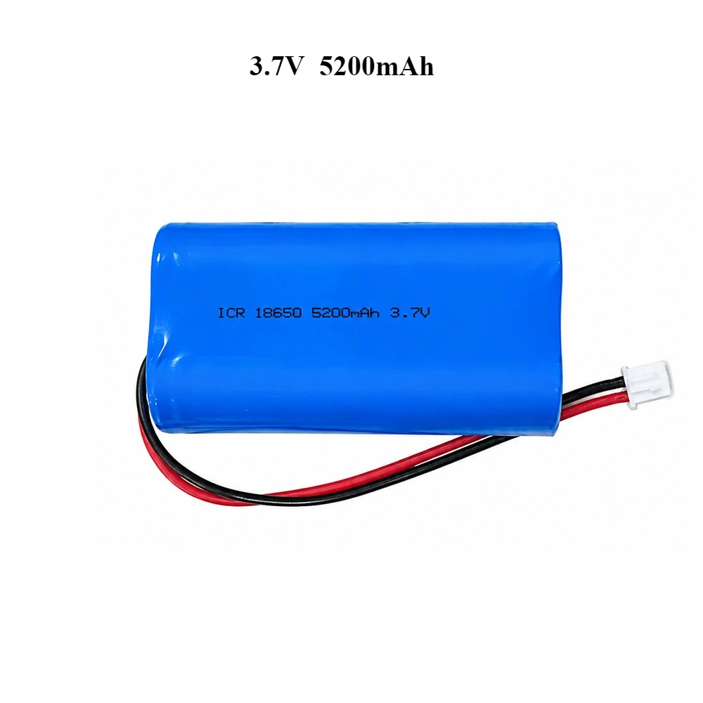 Bateria litowa 18650 3.7V 3600mAh/5200mAh do wielokrotnego ładowania, megafon, głośnik, monitory, światła LED, płytka ochronna + wtyczka XH2.54 — zdjęcie produktu 3