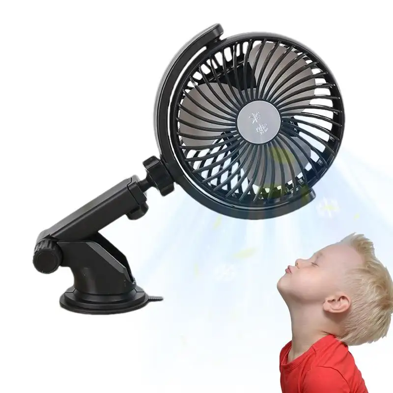 

Car Cooling Fan Rechargeable Fan Portable Rechargeable Quiet 360 Adjustable Suction Cup 3 Speed Ventilating Blower For Desk Bed