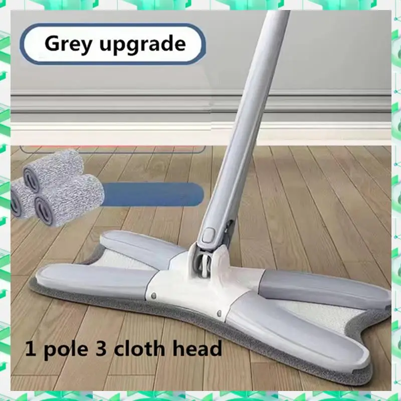 

FIZP Flat Floor Mop With Replace Cloth Heads 360 Degree Squeeze Mop Hand-Free Wash Household Lazy Mop Home Cleaning Tool Easy To