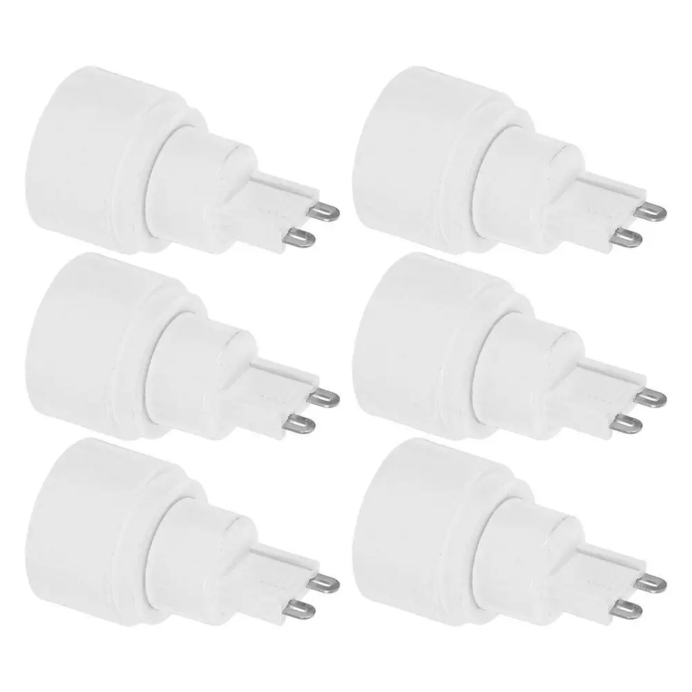 

6 шт. переходников для ламп G9 на E14, конвертеры цоколя, удлинители для ламп, термостойкие, безопасные, изолированные, для различных источников освещения