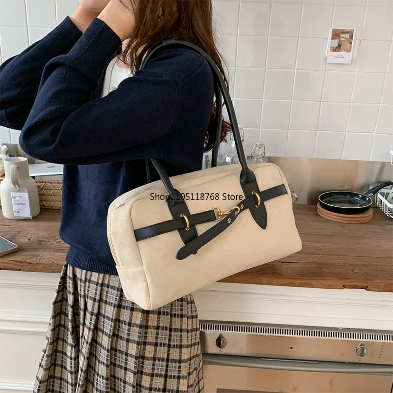 

Korean Style Brand Design Shoulder Bag New Suede Matte Pillow Bag Simple And Versatile Handbags High-end Fashionable Casual Bags