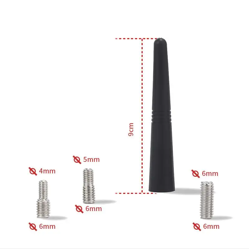 1 Set Car Antenna Mini Short Vehicle Accessories Strong Radio Roof Mount FM AM DAB Black 9cm Length Auto Universal With Screws