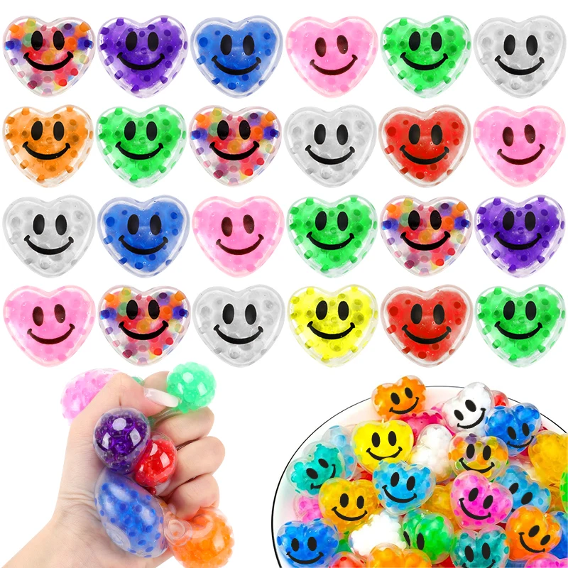 12~48 Pack Valentine's Day Heart Stress Balls Squishy Squeeze Toys Great for Kids Adults Party Favors Gifts Classroom Prizes