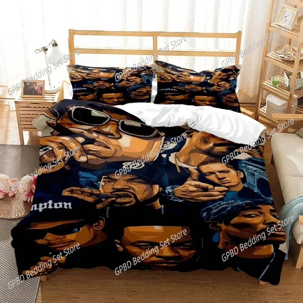 

Hip Hop Rapper Bedding Set 3D Printed Suitable for Bedroom Duvet Cover Set With Pillowcases Kids Home Textile