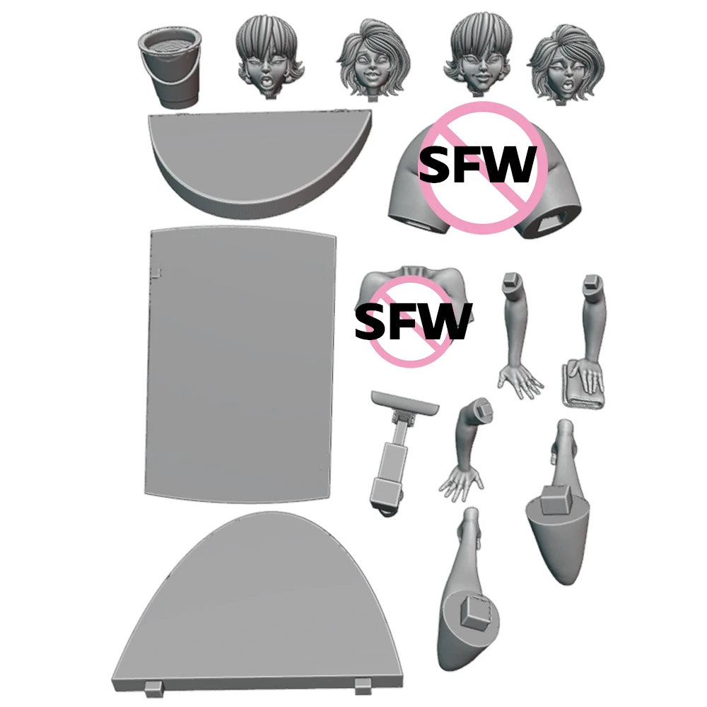 NSFW حسناء الشيف فتاة 1/24 مقياس الراتنج نموذج لجسم عدة مثير Diorama المفكك غير مصبوغ دمية ثلاثية الأبعاد الطباعة لتقوم بها بنفسك تمثال الحرف لعبة #6