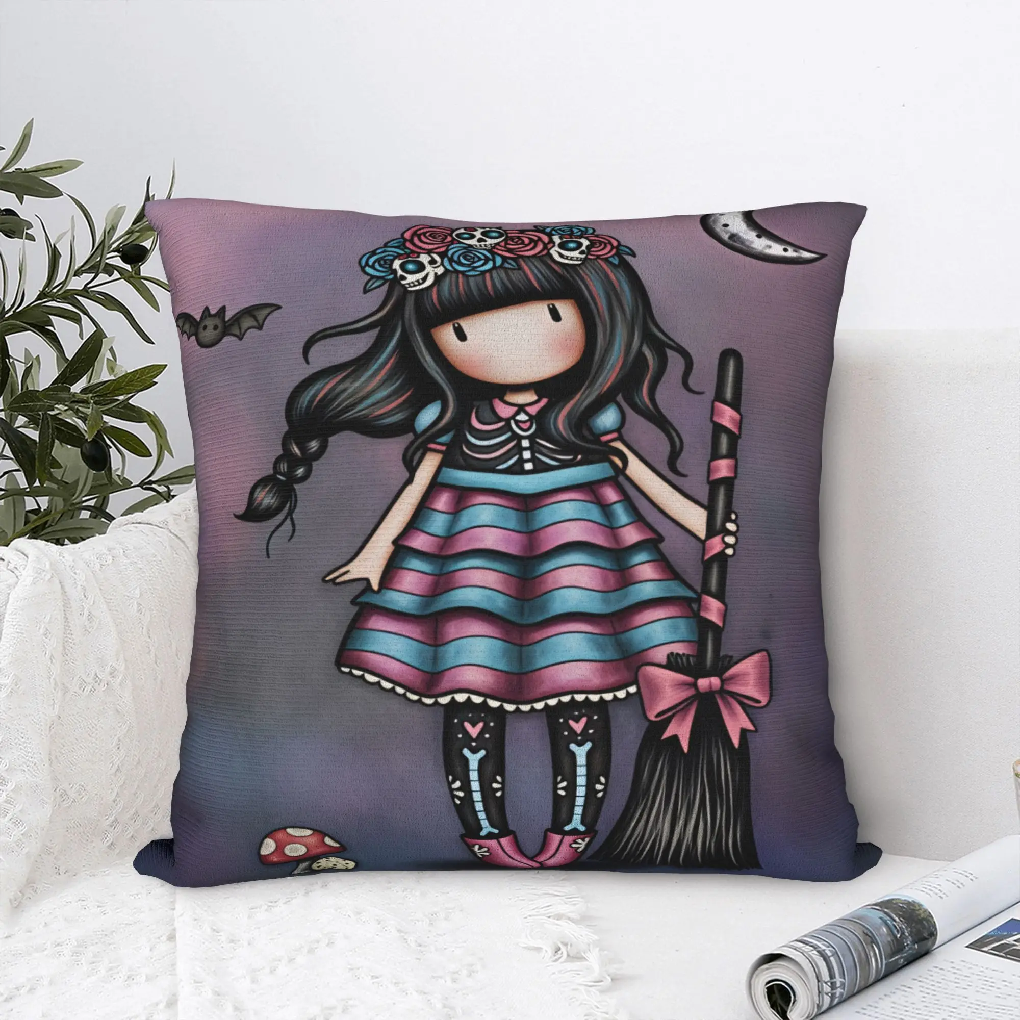 Pillow Cover Cartoon Girl Santoro Gorjuss  Kawaii Pillow Case For Sofa Bedroom Home Decor Pillowcases