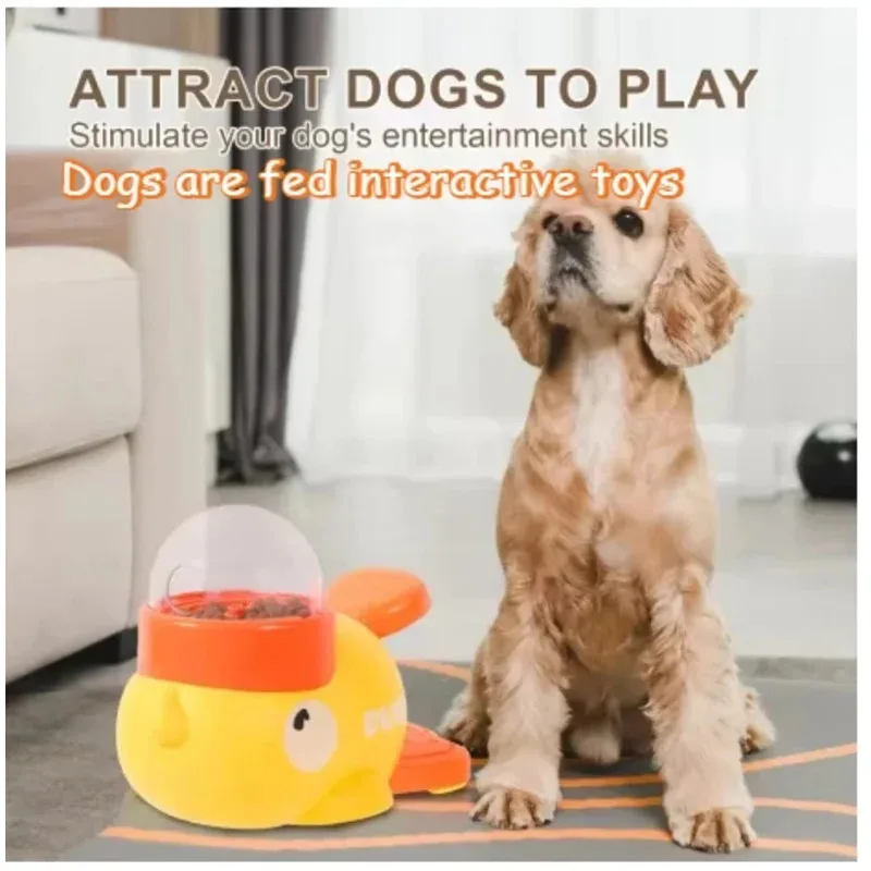 Futterspender für Hunde, Zubehör für Haustiere, Intelligenz, Übung, Cartoon, kleine gelbe Ente, interaktives Hundespielzeug, rutschfestes Designspielzeug