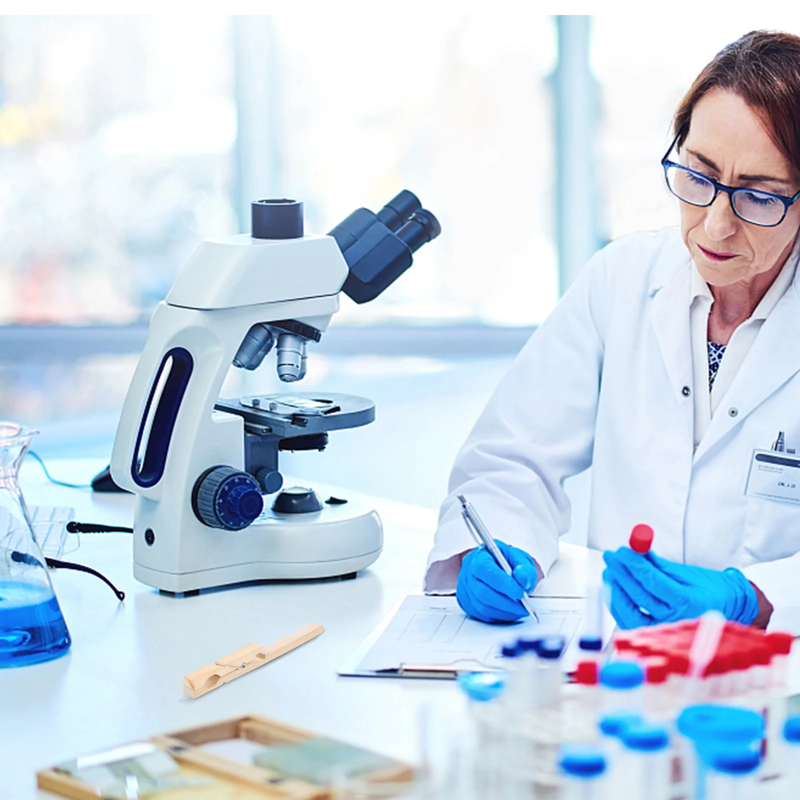 

10pcs Test Clamps Bamboo Material Long Handle For Heating Experiment Laboratory Tube Test Tube Holder Teaching