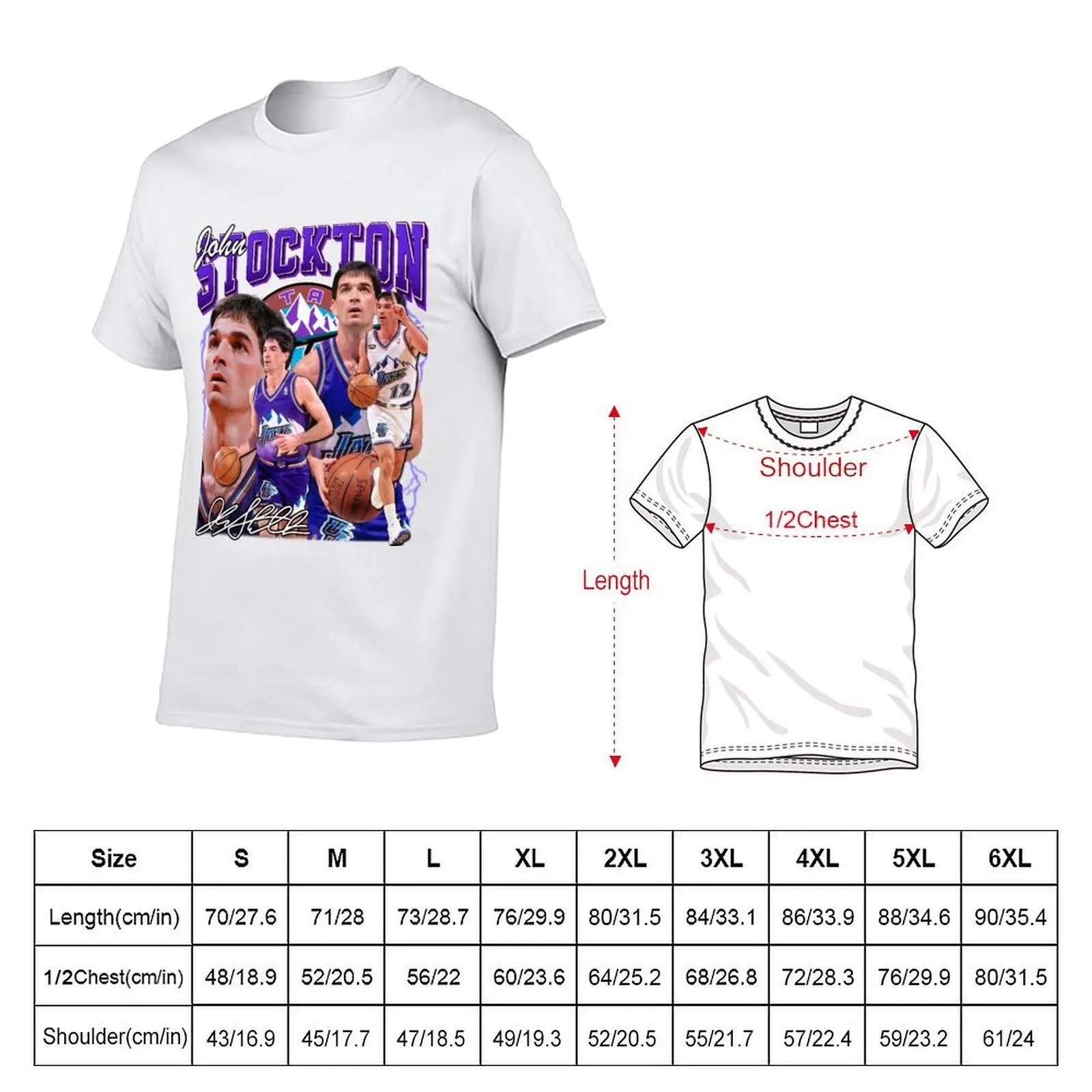 John Stockton Legend Basketball Signature Vintage Retro 80s 90s Bootleg Rap Style T-Shirt funny t shirts cotton T-Shirt