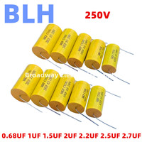 2-5PCS 250V DC Audiophiler Axial MKP Audio Grade Capacitor 0.68UF 684 1UF 105 1.5UF 155 2UF 205 2.2UF 225 2.5UF 255 2.7UF 275