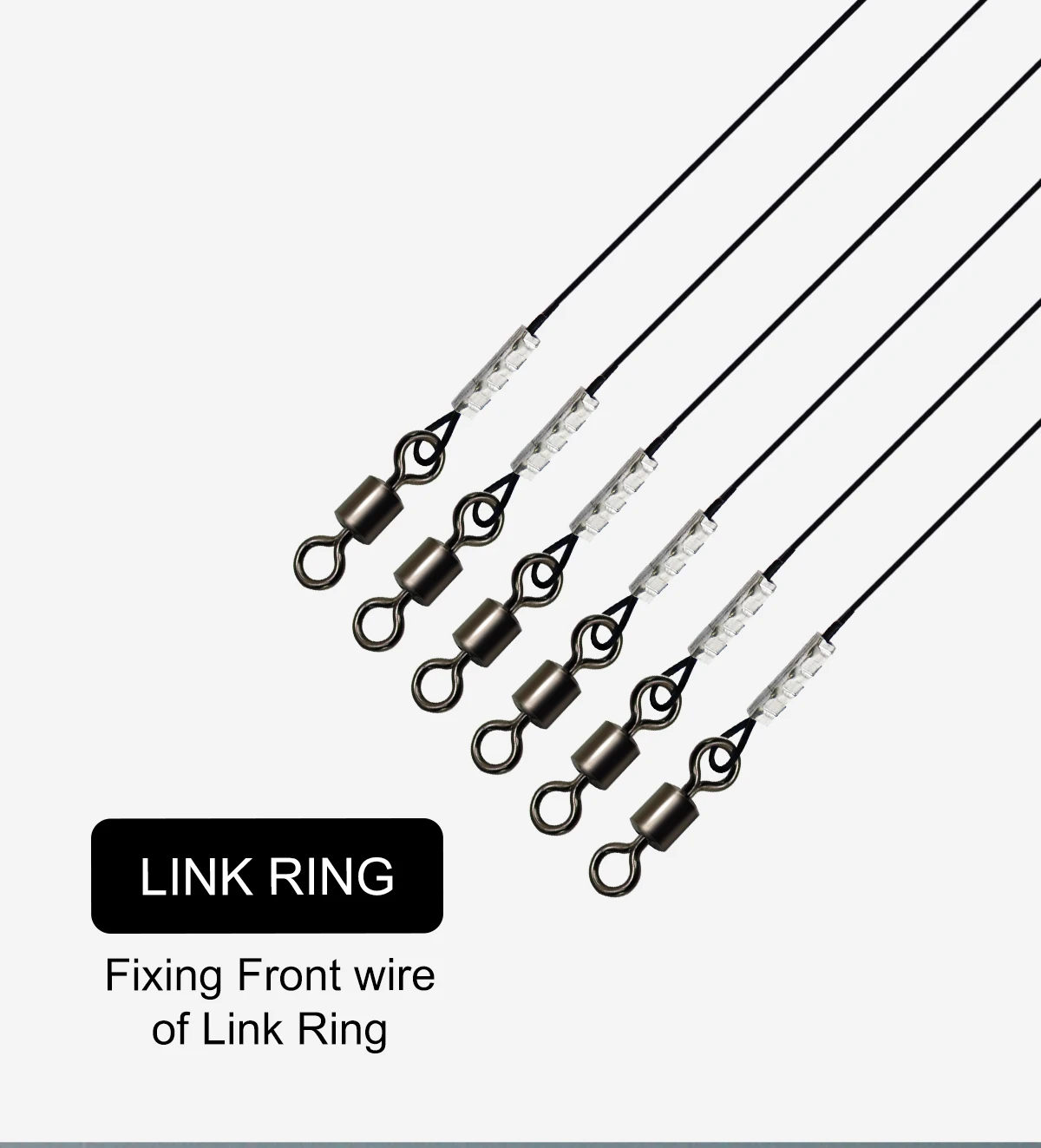 ZYZHE 1/3/5 Stück Meeresfischerei-Lebendköder-Rigs mit 7-strängigem Stahldraht, dicken Einzelhaken und BKK-Dreifachhaken, Angel-Stinger-Rig – Detail 5