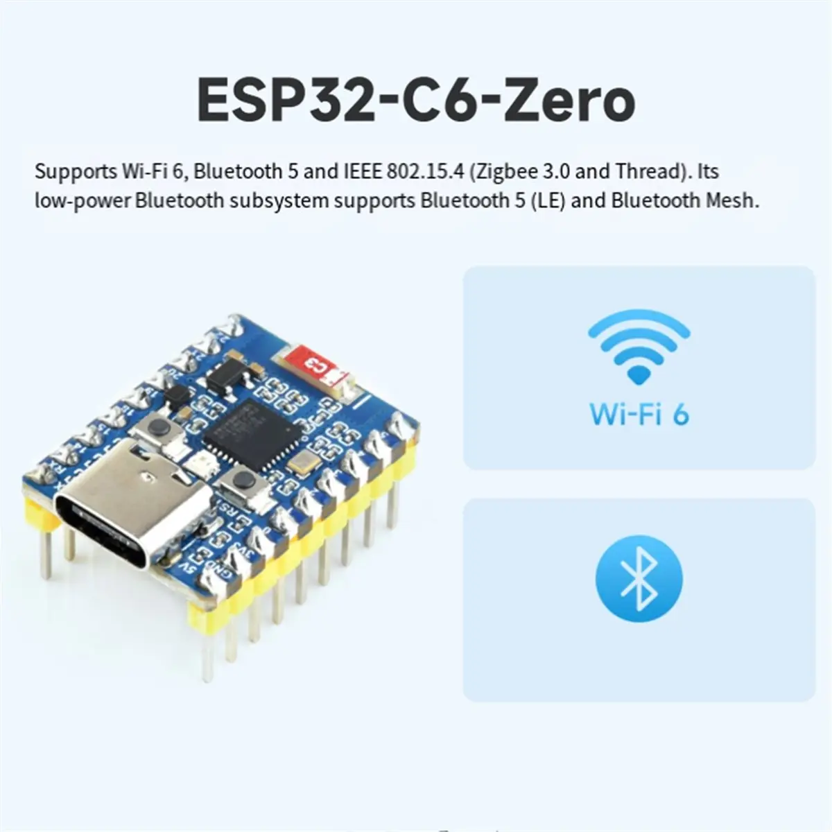 

ESP32 C3/C6 Zero Mini Development Board Kits 2.4GHz Wi-Fi & Bluetooth 5 RISC-V 4MB for -ESP-IDF Programming C6