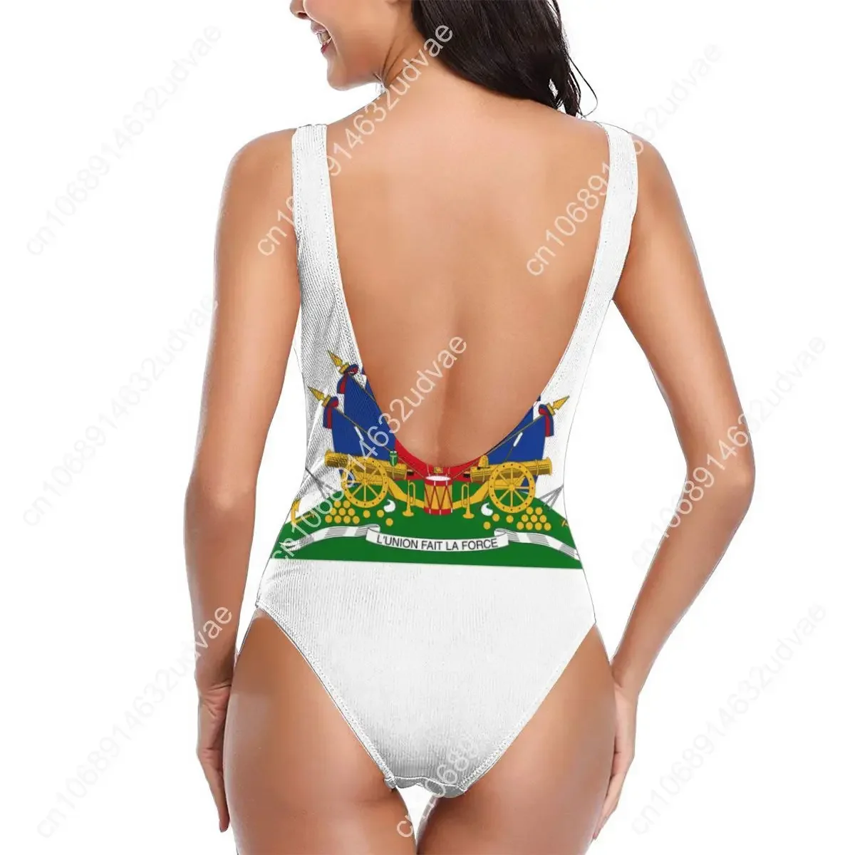Haiti Coat Of Arms sexy Bikinis Women Swimsuit Low Waist quick drying Women summer vacation bathing suit SwimSuit M1