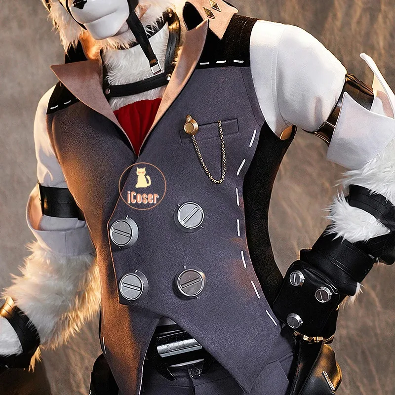 

25COSZenless Zone Zero Von Lycaon Косплей Костюм Парик Игровая Униформа Хвостовые Кольца Виктории Домрабочие Новый Элайд Хэллоуин для Женщин