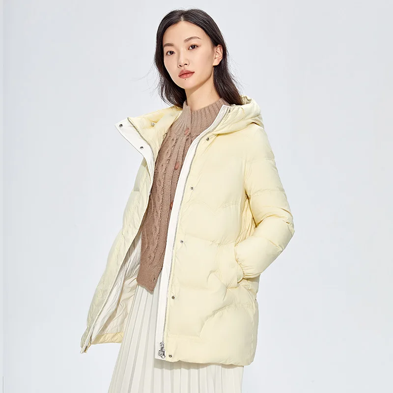 เสื้อแจ็คเก็ตพัฟเฟอร์มีฮู้ดทรงโคโคนสำหรับผู้หญิง รุ่น Y289177Y ของ Chericom ดีไซน์ทันสมัย ความยาวปานกลาง ให้ความอบอุ่น พร้อมซิปด้านหน้า