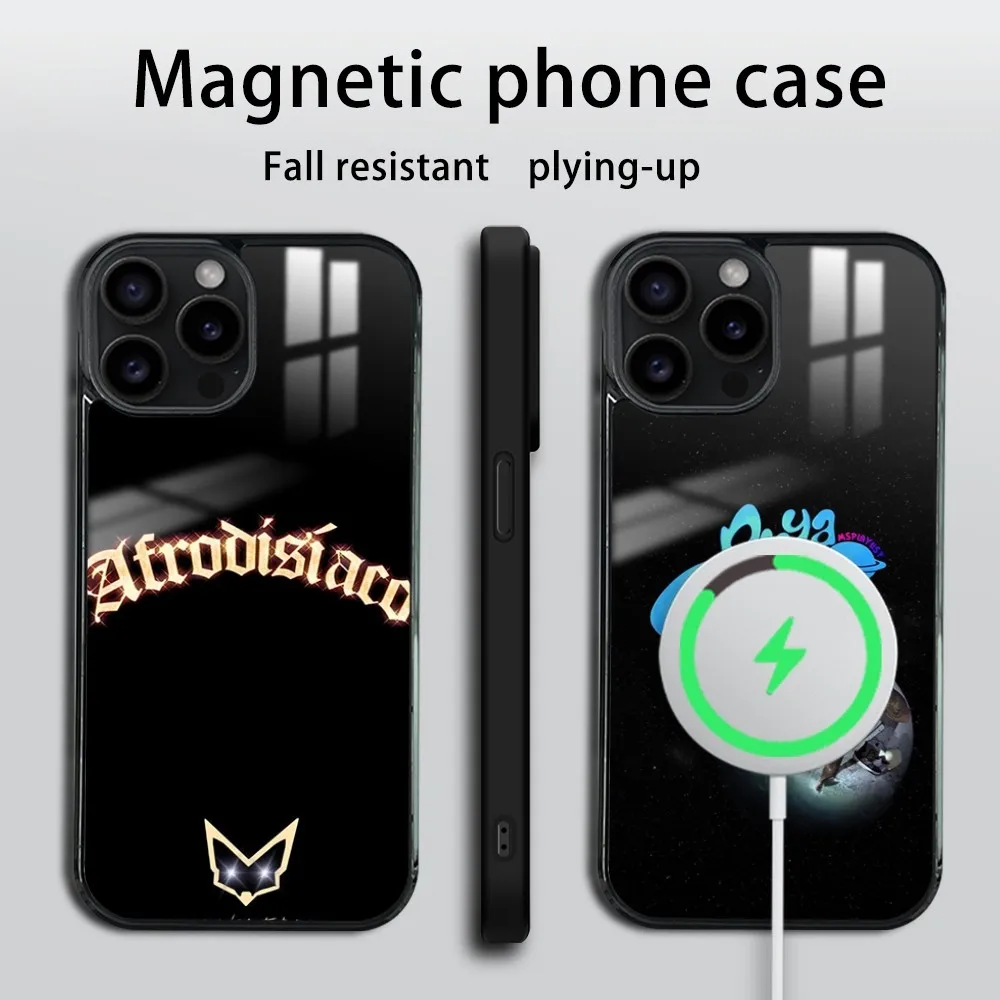 R-Rauw Alejandro Playa Saturno Phone Case For iPhone 16 15 14 13 12 11 PRO MAX PLUS Mini Magnetic wireless mirror phone case