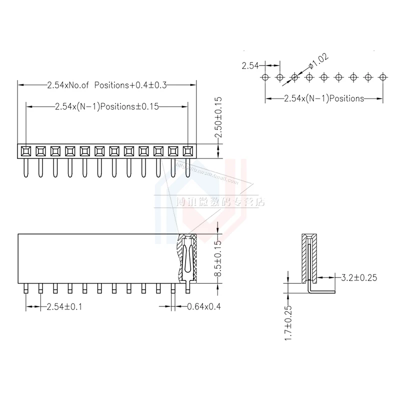 2.54mm Curved Needle Female Header Single Row Double Row 90 Degree Curved Foot Socket Pin Header Usb 2P3P4P5P6P 7P 8P 9P 10P 12P